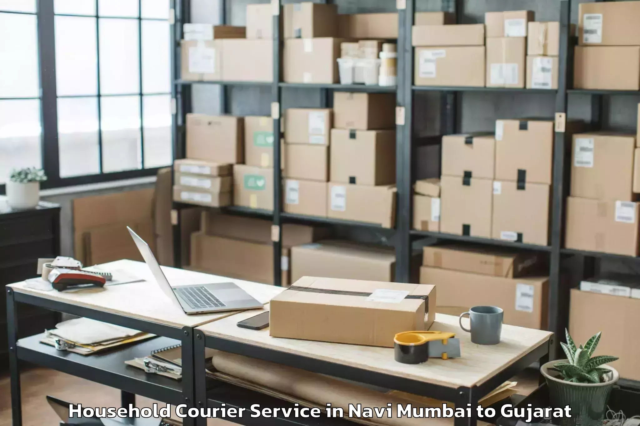 Book Navi Mumbai to Limbdi Household Courier Online